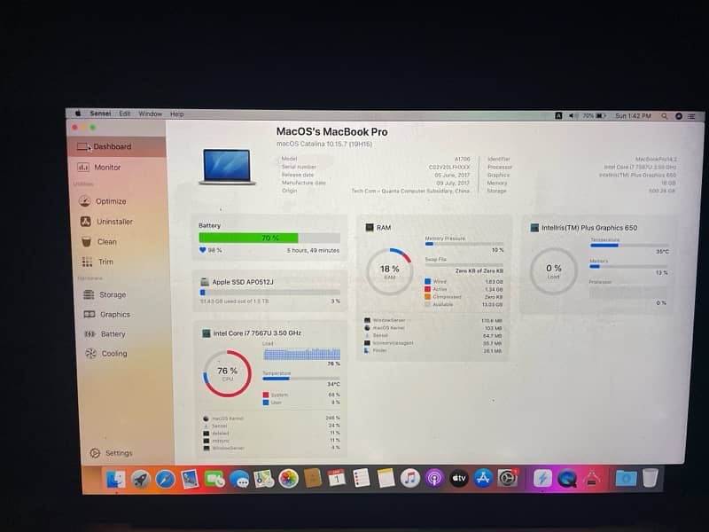 Apple MacBook Pro Core i7 3.5GHZ 16GB Ram, 512SSD 2017  with Touch Bar 7