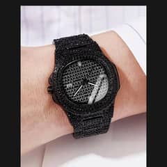 man's watch Black diamond style