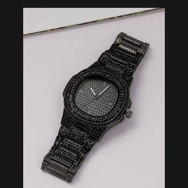 man's watch Black diamond style 1