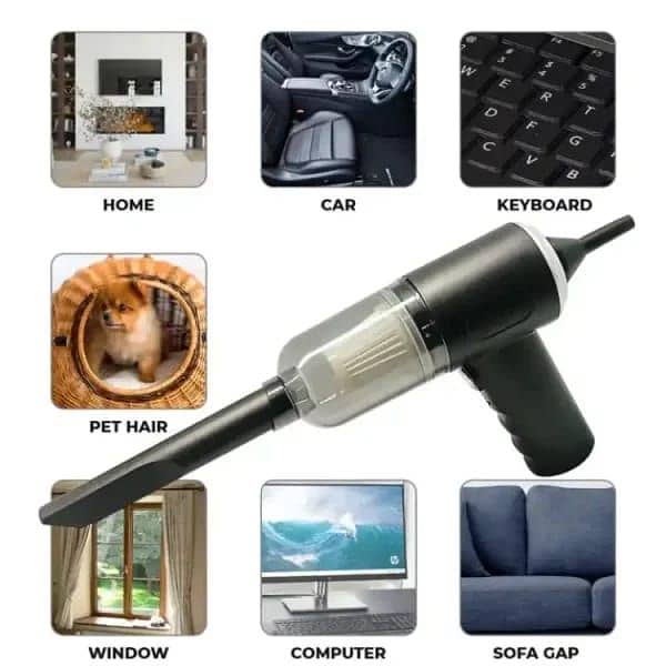 3 In 1 Car Portable Vacuum Cleaner Duster Blower Air Pump Wireless 1