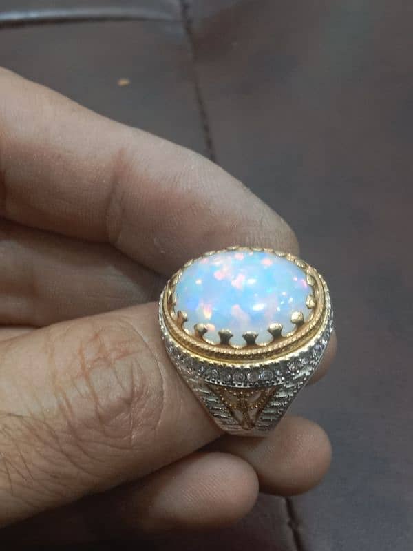 Silver ring Opal stone 4