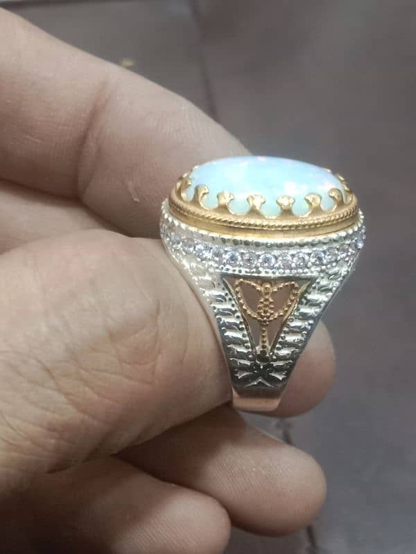 Silver ring Opal stone 5