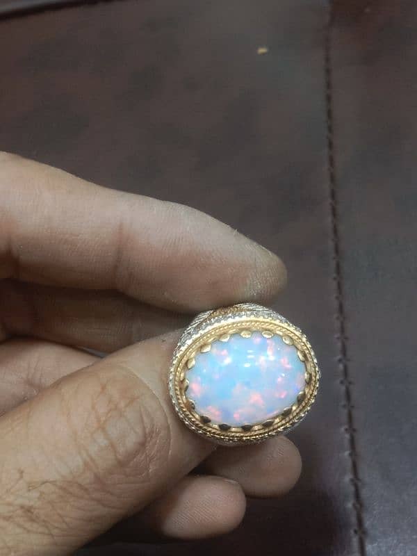 Silver ring Opal stone 6