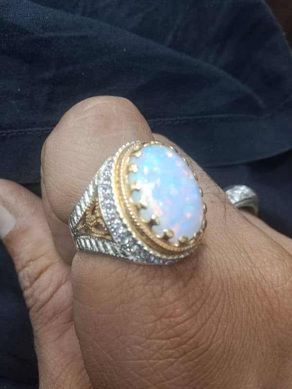 Silver ring Opal stone 9