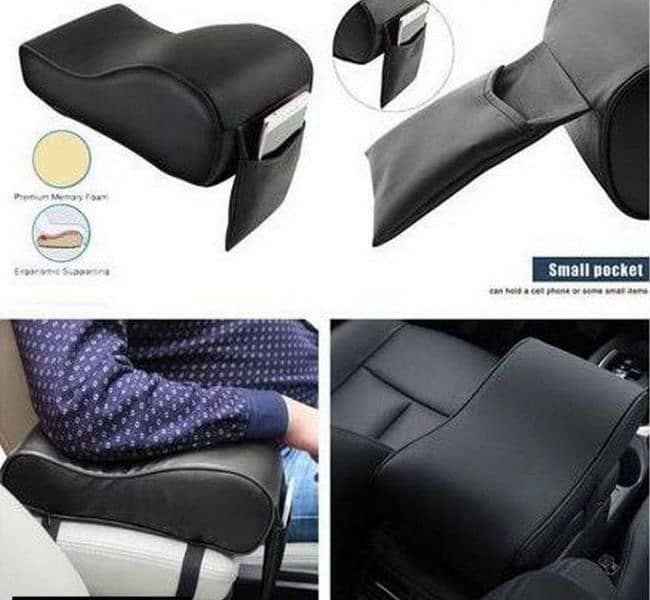 leather made car centre console with pocket 1