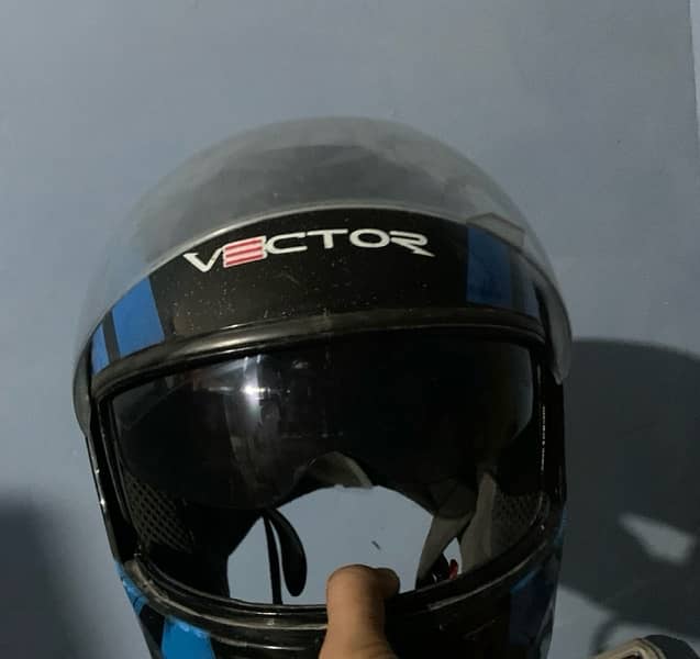 vector 3 in 1 flip up helmet double visor 7