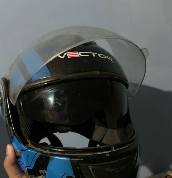 vector 3 in 1 flip up helmet double visor 8