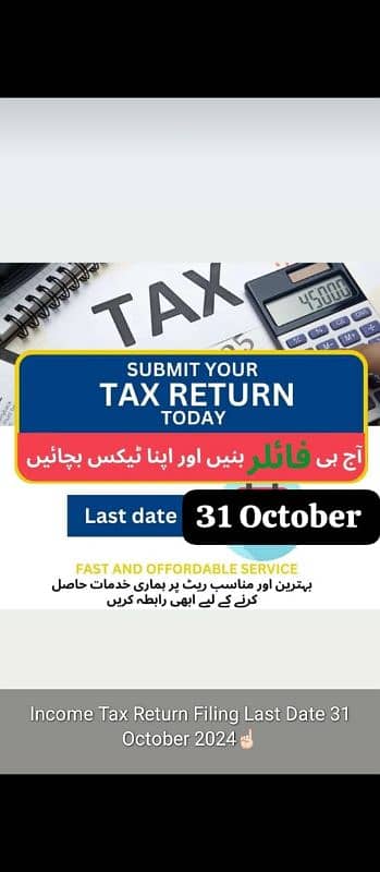 Submit your tax returns last date 31st october in reasonable amount 0