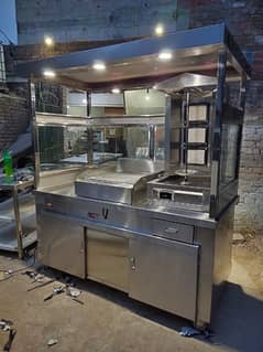 shawarma counter , fast food counter food cart pizza oven deep fryer