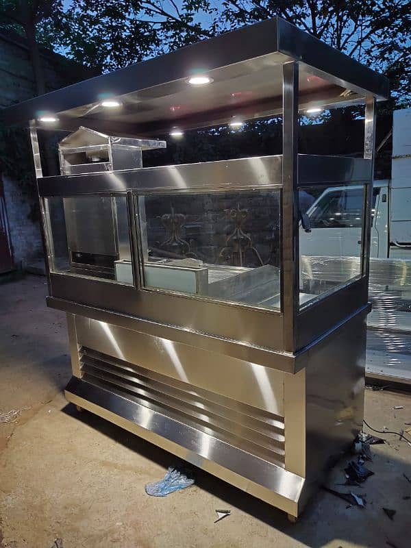 shawarma counter , fast food counter food cart pizza oven deep fryer 1