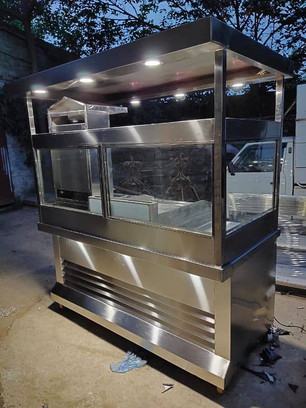 shawarma counter , fast food counter food cart pizza oven deep fryer 4