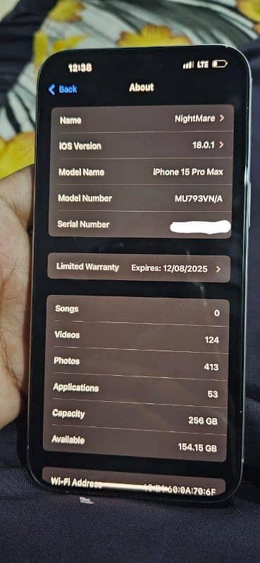 iPhone 15 Pro Max (physical+Esim) Non PTA, one month used only 2