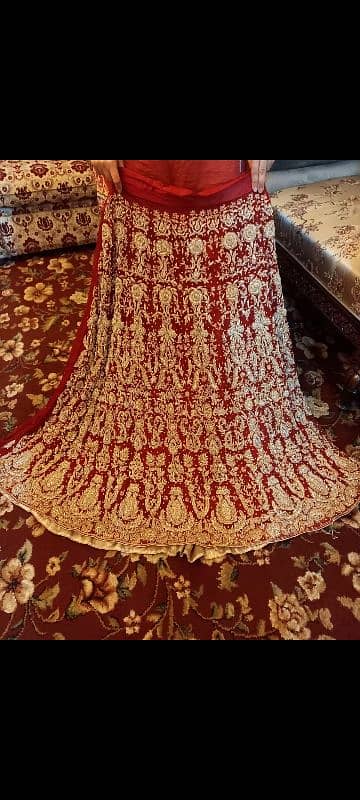 bridal maroon chiffon lehnga 3