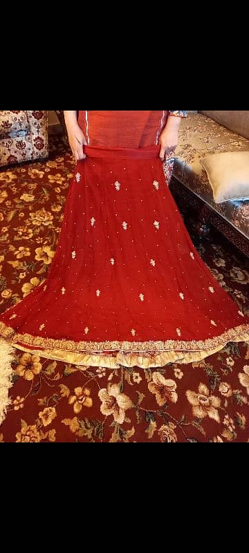 bridal maroon chiffon lehnga 4