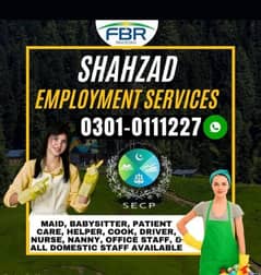 Shahzad Employment Service we provide  staff in all over Pakistan