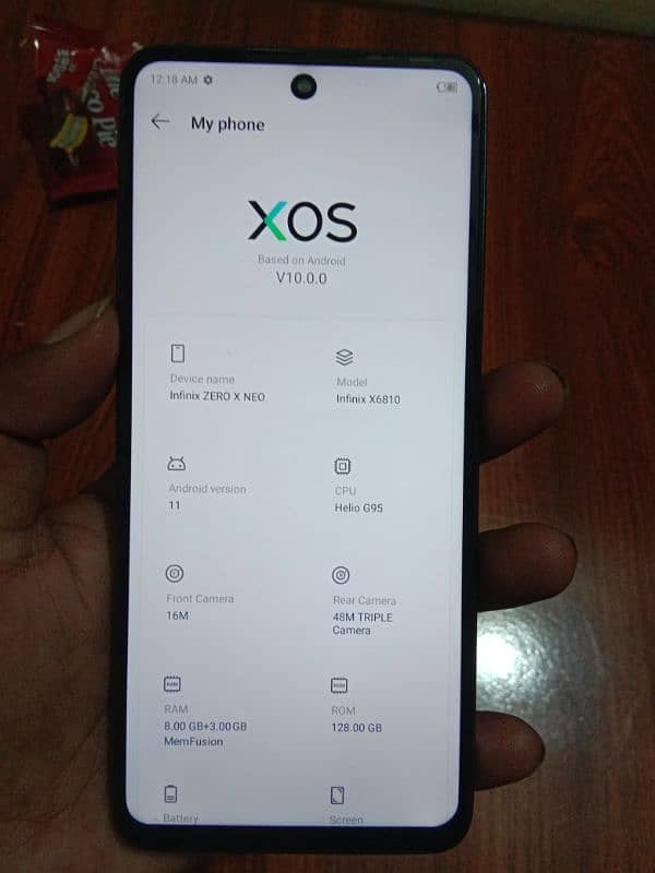 infinix zero x neo 8gb+3gb 128 pta approved 6