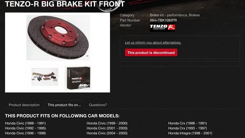 big brake rotor for civic 1995 to 2005 3