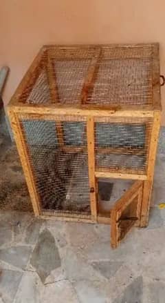 Strong wooden heavy cage