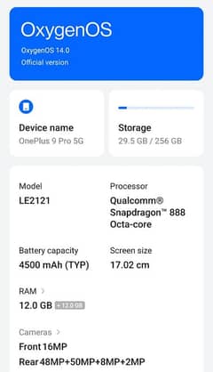 OnePlus 9 pro 12gb 256gb