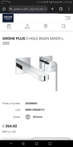 Shower Mixer, Hand Shower, Basin Mixer and Door Handle.