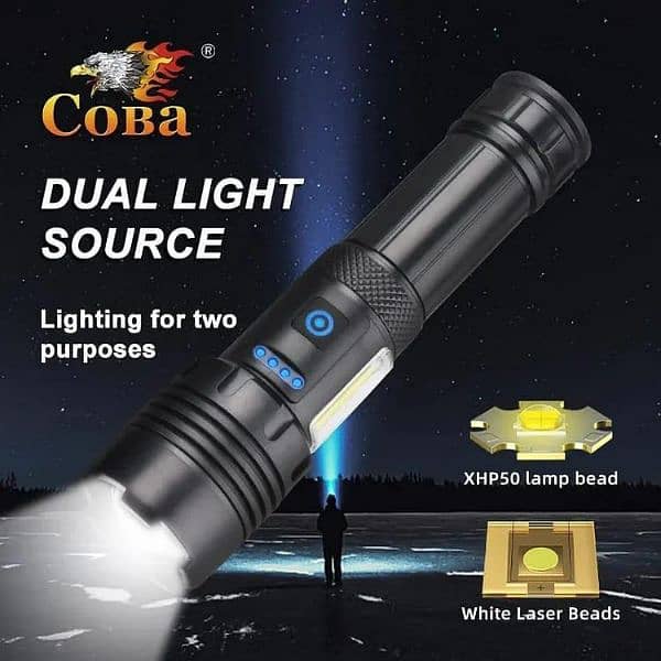 High Power Torch Light Rechargeable Tactical Flashlight 0