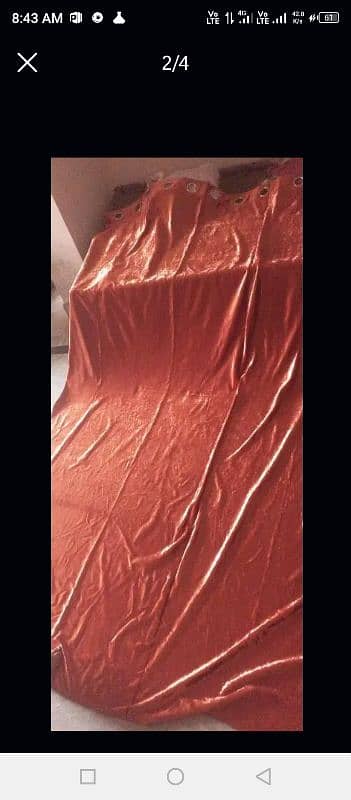 full size 2 curtain peach colour ma staff velvat 4