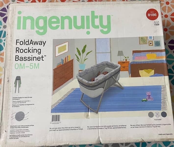 FoldAway Rocking Bassinet (Ingenuity) item code 8186 1