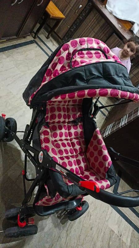 baby pram only 2 months used with no defect. . contact# 03342133361 2