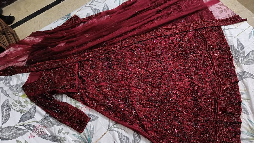 Ruby Maroon Color full of delicate work lehnga 1