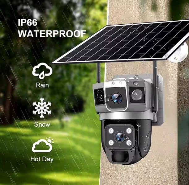 solar WiFi CCTV outdoor triple screens camera 2