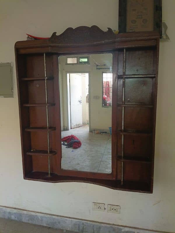 Dressing Mirror with Small racks Wooden 0