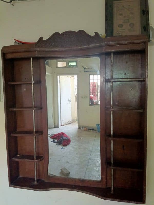 Dressing Mirror with Small racks Wooden 1