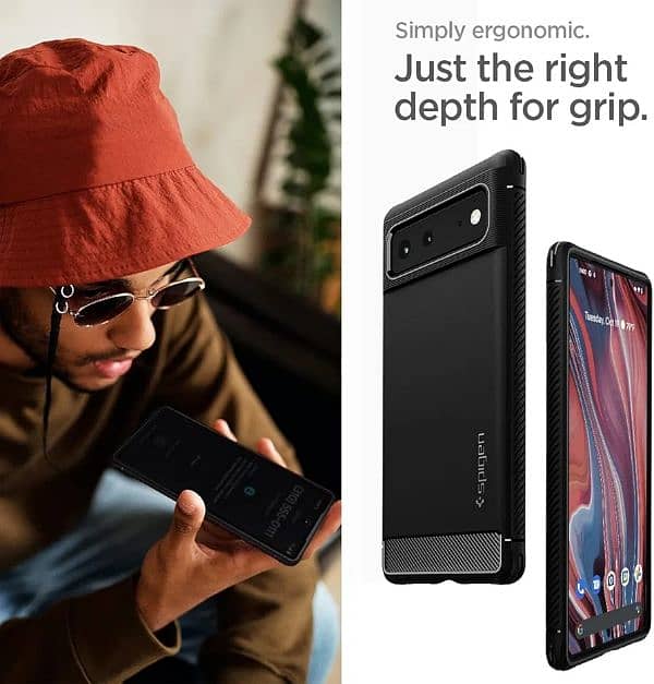 Spigen Rugged Armor Designed for Google Pixel 6 Case Matte Black 4