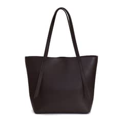 leather casual shoulder bag. chocolate brown.