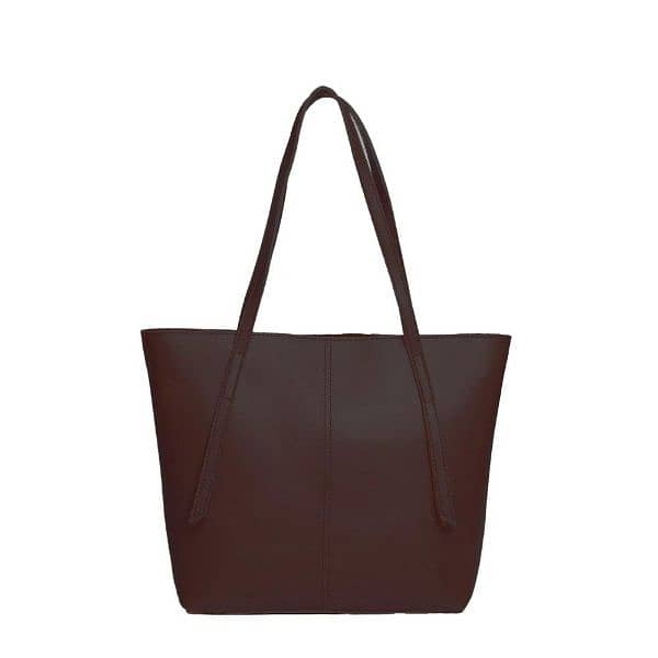 leather casual shoulder bag. chocolate brown. 2