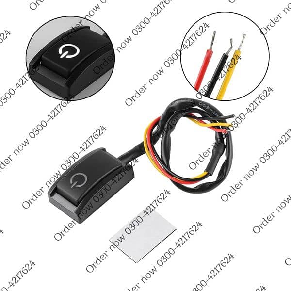 universal push button LED light with wire harness for Toyota alto 607 8