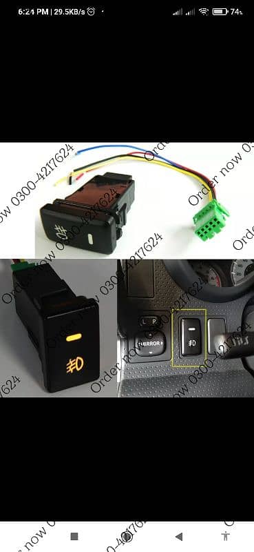 universal push button LED light with wire harness for Toyota alto 607 9