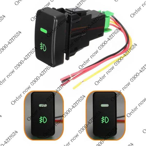 universal push button LED light with wire harness for Toyota alto 607 11