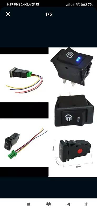 universal push button LED light with wire harness for Toyota alto 607 15