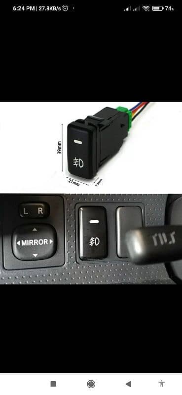 universal push button LED light with wire harness for Toyota alto 607 18