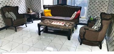 5 seater sofa set sheesham with set of three tabled