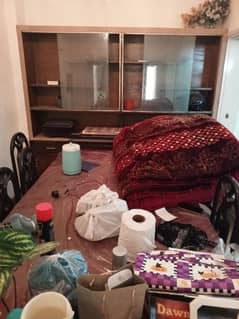 big size homemade dining table with 8 chairs for sale urgently