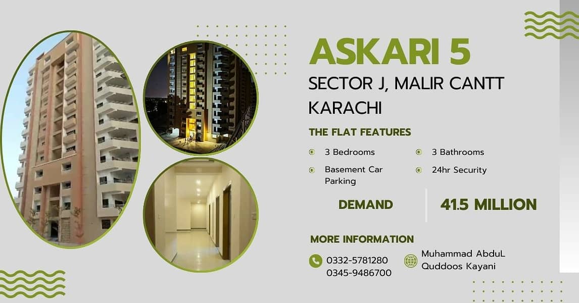 Best Flat for sale | Askari 5 | Karachi 0