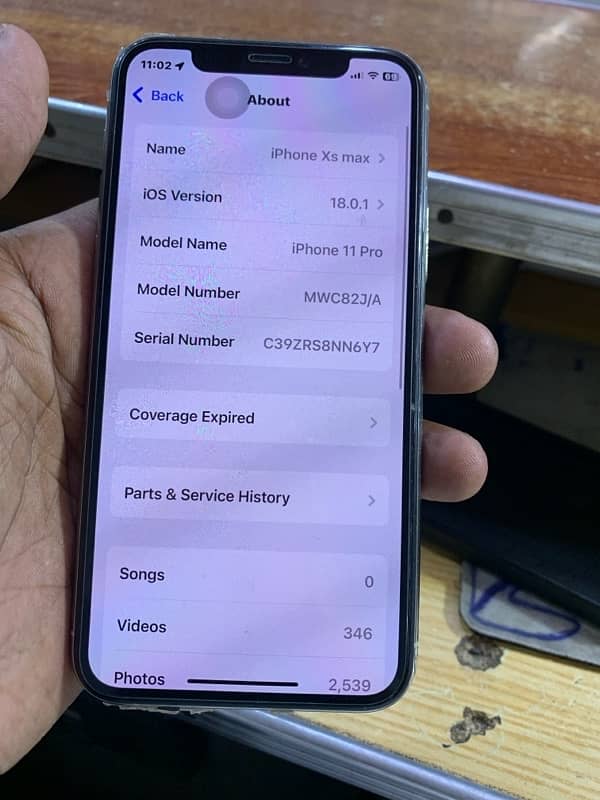 iPhone 11 pro 256 gb pta approved white colour 5