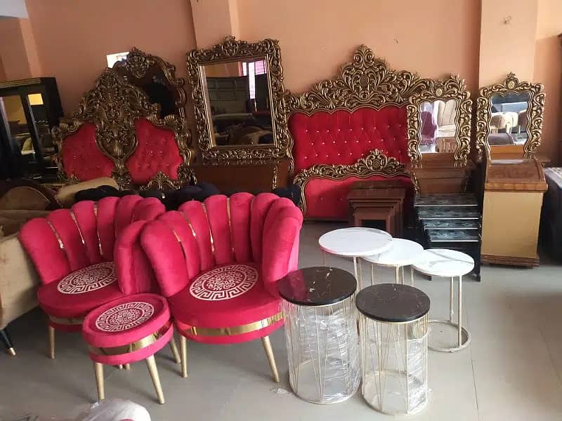 sofa chairs/ chairs / bed room chairs/poshish chairs/chair with table 3