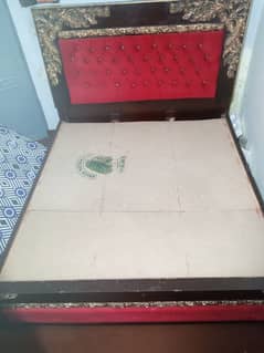 wooden king size bed with 2 side tables,