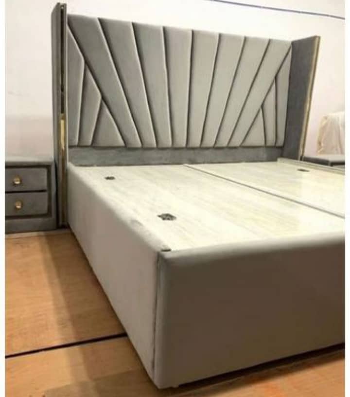 wooden bed/poshish bedset/king size bed/bed with side table 4