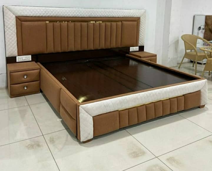 wooden bed/poshish bedset/king size bed/bed with side table 7