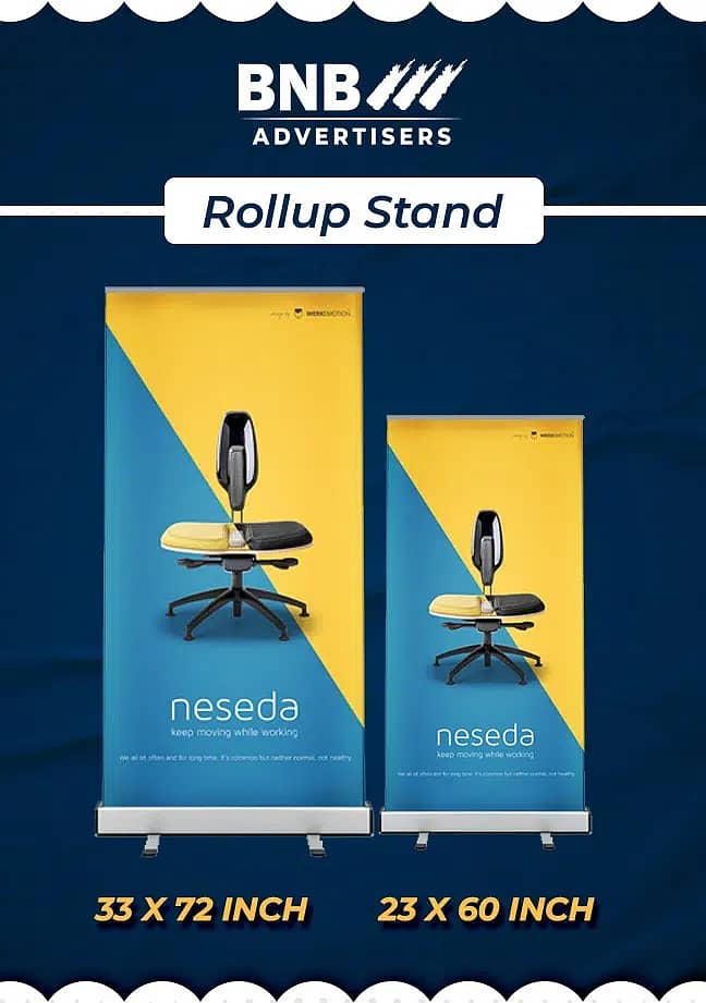 Rollup Standee/Standy, Display Stands, Banner Flex, Non tear Printing 1