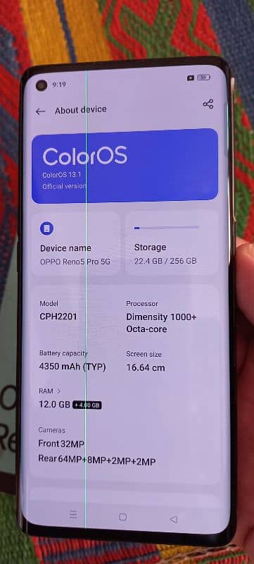 I am selling oppo reno5 pro 5g full box with original charger 65w 3